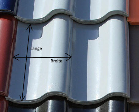 Dachpfanne Länge und Breite