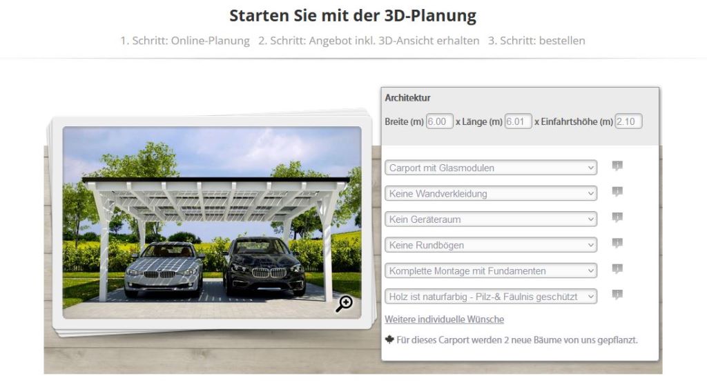 Solar Carport Konfigurator