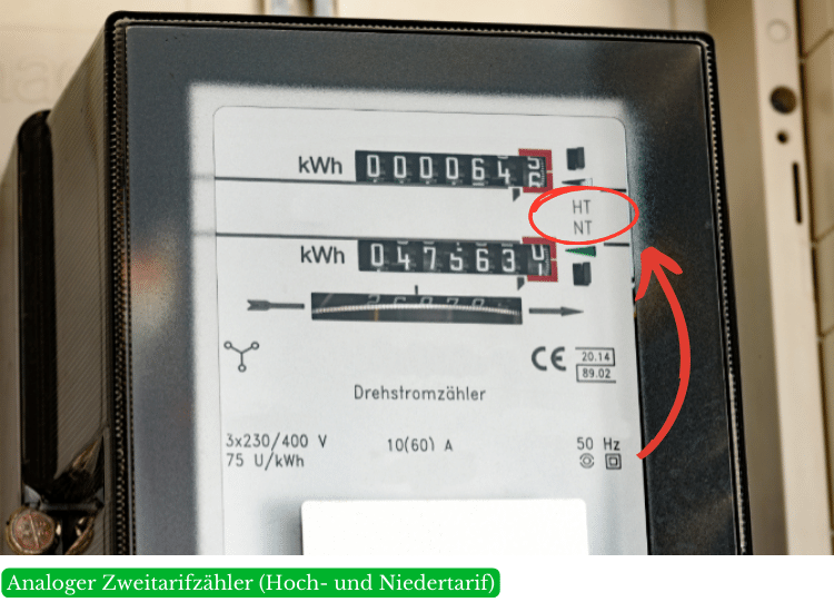 Analoger Zweitarifzähler mit Hoch- und Niedertarif